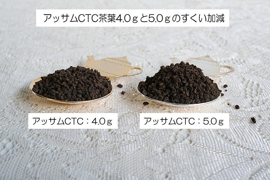 アッサムのすくい加減の目安