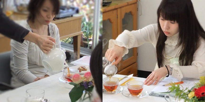 ティーポットは片手で扱う紅茶は高いところから注がない