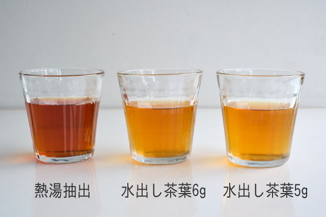 水出しと熱湯抽出の水色の違い