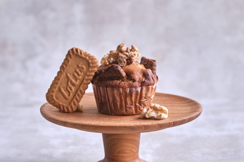 ロータスビスケットとクルミのマフィン