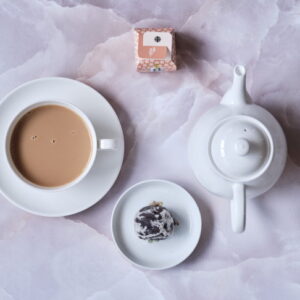 大手まんじゅうとミルクティー